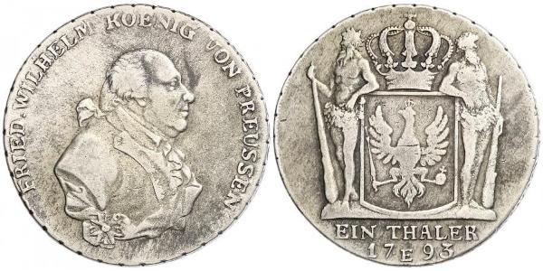 1 Талер Королівство Пруссія (1701-1918) Срібло Фрідріх-Вільгельм II