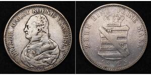 1 Талер Королівство Саксонія (1806 - 1918) Срібло Фрідріх Август І Саксонський