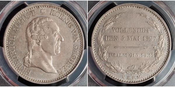 1 Талер Королівство Саксонія (1806 - 1918) Срібло Фрідріх Август І Саксонський