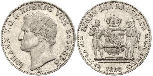 1 Талер Королівство Саксонія (1806 - 1918) Срібло John of Saxony