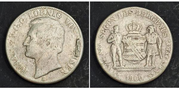 1 Талер Королівство Саксонія (1806 - 1918) Срібло John of Saxony
