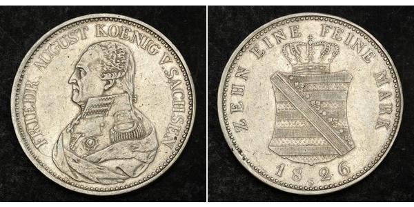 1 Талер Королівство Саксонія (1806 - 1918) Срібло Фрідріх Август І Саксонський