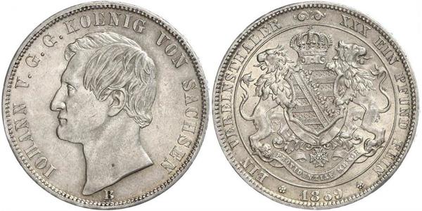 1 Талер Королівство Саксонія (1806 - 1918) Срібло John of Saxony