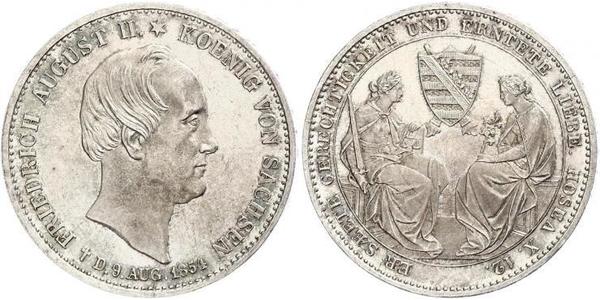1 Талер Королівство Саксонія (1806 - 1918) Срібло Фрідріх Август II (король Саксонії)