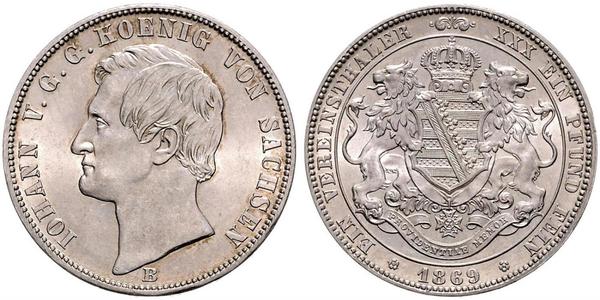1 Талер Королівство Саксонія (1806 - 1918) Срібло John of Saxony