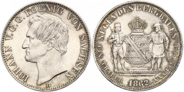 1 Талер Королівство Саксонія (1806 - 1918) Срібло John of Saxony