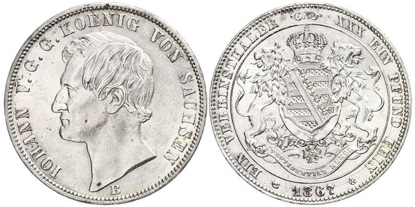 1 Талер Королівство Саксонія (1806 - 1918) Срібло John of Saxony