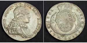 1 Талер Саксонія (курфюрство) (1356 - 1806) Срібло Фрідріх Август І Саксонський