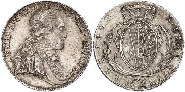 1 Талер Саксонія (курфюрство) (1356 - 1806) Срібло Фрідріх Август І Саксонський
