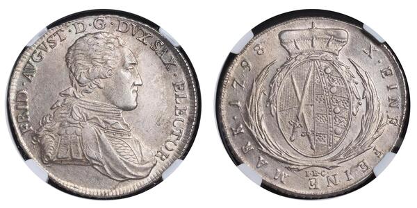 1 Талер Саксонія (курфюрство) (1356 - 1806) Срібло Фрідріх Август І Саксонський