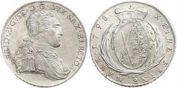 1 Талер Саксонія (курфюрство) (1356 - 1806) Срібло Фрідріх Август І Саксонський