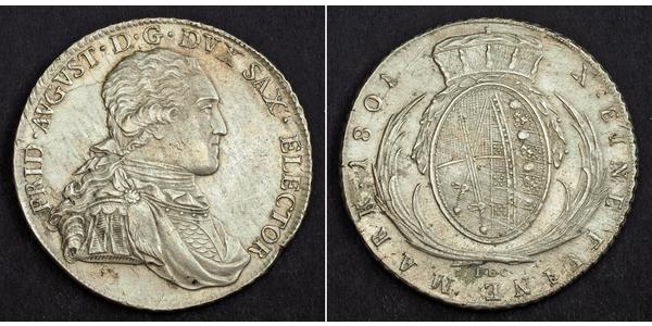 1 Талер Саксонія (курфюрство) (1356 - 1806) Срібло Фрідріх Август І Саксонський