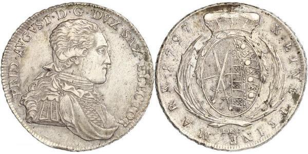 1 Талер Саксонія (курфюрство) (1356 - 1806) Срібло Фрідріх Август І Саксонський