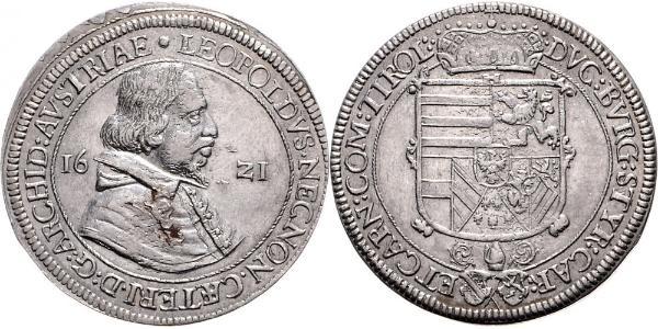 1 Талер Священна Римська імперія (962-1806) Срібло Leopold V, Archduke of Austria  (1586 – 1632)