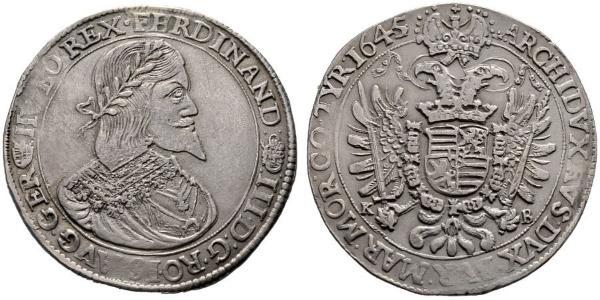 1 Талер Священна Римська імперія (962-1806) Срібло Ferdinand III, Holy Roman Emperor (1608-1657)