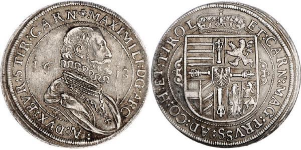 1 Талер Священна Римська імперія (962-1806) Срібло Maximilian III, Archduke of Austria (1558 – 1618)