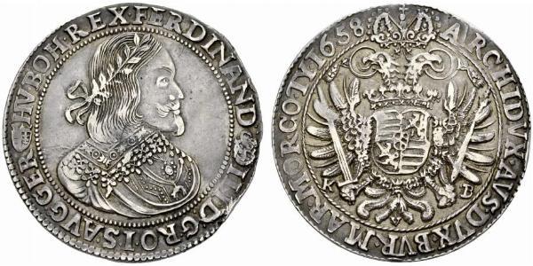 1 Талер Священна Римська імперія (962-1806) Срібло Ferdinand III, Holy Roman Emperor (1608-1657)