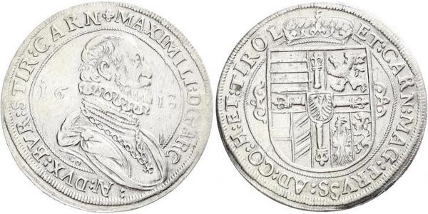 1 Талер Священна Римська імперія (962-1806) Срібло Maximilian III, Archduke of Austria (1558 – 1618)