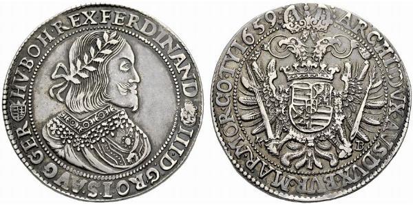 1 Талер Священна Римська імперія (962-1806) Срібло Ferdinand III, Holy Roman Emperor (1608-1657)