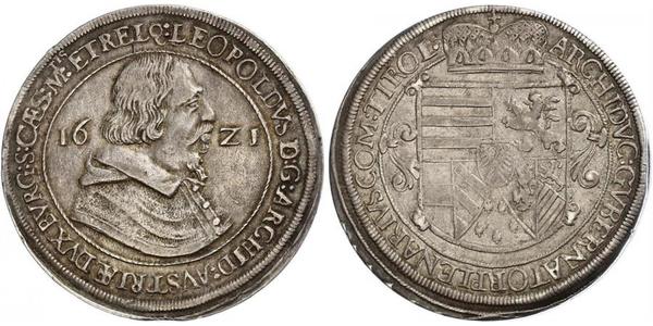 1 Талер Священна Римська імперія (962-1806) Срібло Leopold V, Archduke of Austria  (1586 – 1632)
