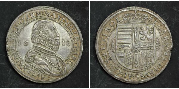 1 Талер Священна Римська імперія (962-1806) Срібло Maximilian III, Archduke of Austria (1558 – 1618)