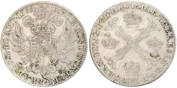 1 Талер / 1 Крона Австрийские Нидерланды (1713-1795) Серебро Maria Theresa of Austria (1717 - 1780)