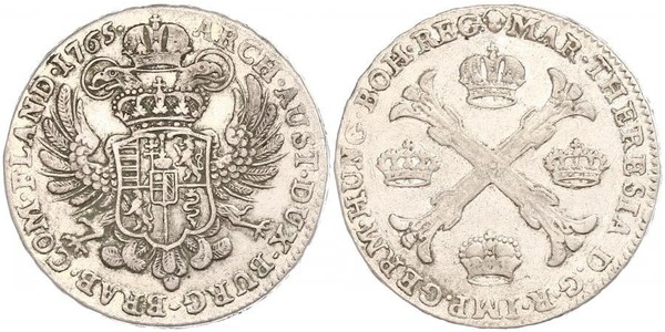 1 Талер / 1 Крона Австрійські Нідерланди (1713-1795) Срібло Maria Theresa of Austria (1717 - 1780)