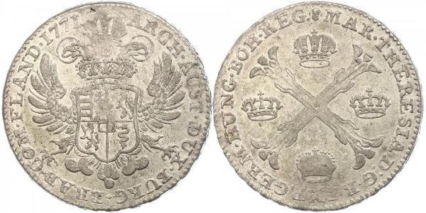 1 Талер / 1 Крона Австрійські Нідерланди (1713-1795) Срібло Maria Theresa of Austria (1717 - 1780)