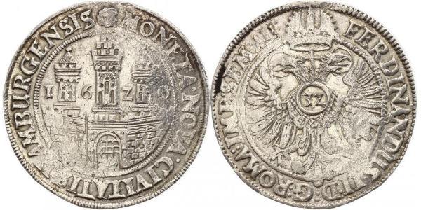 1 Талер / 32 Шиллинг Гамбург Серебро Ferdinand II, Holy Roman Emperor  (1578 -1637)