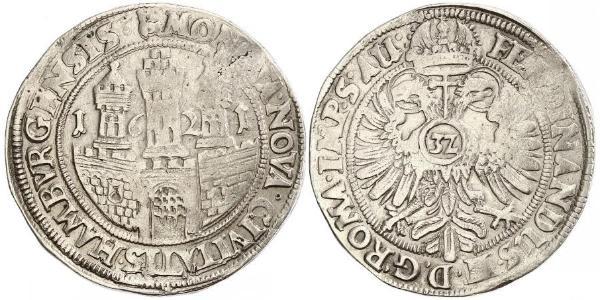 1 Талер / 32 Шиллинг Гамбург Серебро Ferdinand II, Holy Roman Emperor  (1578 -1637)