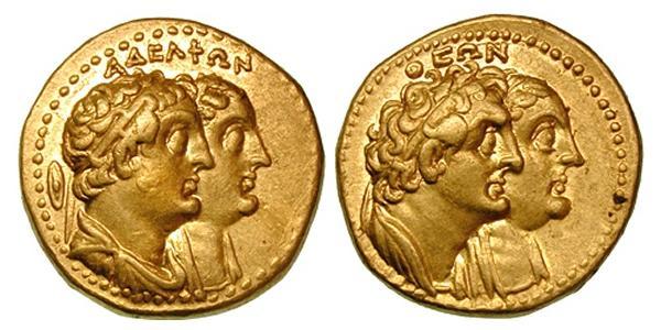 1 Тетрадрахма Эллинистиический Египет (332BC-30BC) Золото Птолемей II Филадельф (309BC-246BC)