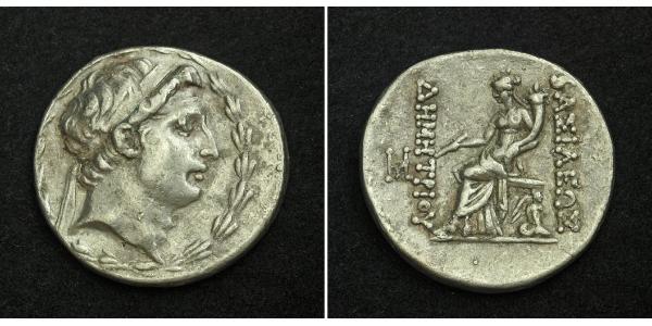 1 Тетрадрахма Государство Селевкидов (312BC-63 BC) Серебро Demetrius I Soter (185BC - 150BC)
