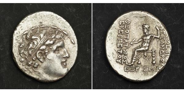 1 Тетрадрахма Держава Селевкідів (312BC-63 BC) Срібло Alexander I Balas (150-145 BC)