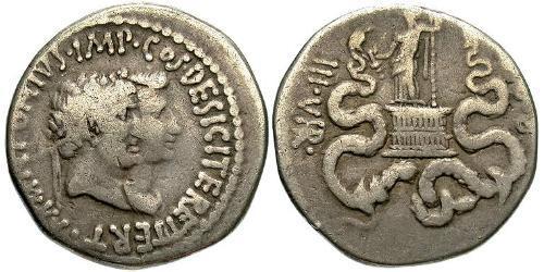 1 Тетрадрахма Римська республіка (509BC-27BC) Срібло Марк Антоній (83BC-30BC)