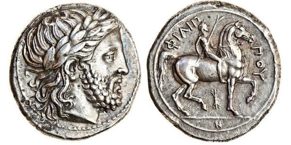 1 Тетрадрахма Стародавня Греція (1100BC-330) Срібло Philip II of Macedon (382 BC - 336 BC)