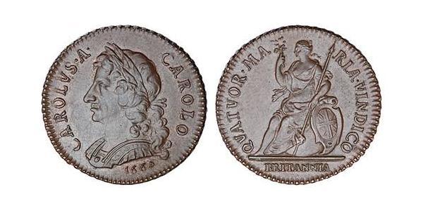1 Фартинг Королевство Англия (927-1649,1660-1707) Медь Карл II (1630-1685)