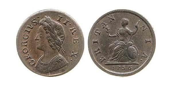1 Фартинг Королевство Великобритания (1707-1801) Медь Георг II (1683-1760)
