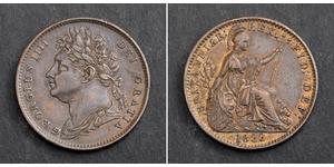 1 Фартинг Соединённое королевство Великобритании и Ирландии (1801-1922) Медь Георг IV (1762-1830)
