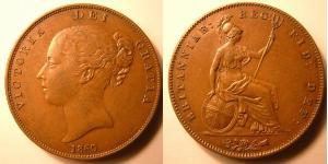 1 Фартинг Соединённое королевство Великобритании и Ирландии (1801-1922) Медь Виктория (1819 - 1901)