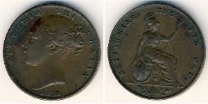 1 Фартинг Соединённое королевство Великобритании и Ирландии (1801-1922) Медь Виктория (1819 - 1901)