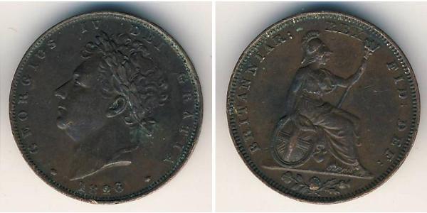 1 Фартинг Соединённое королевство Великобритании и Ирландии (1801-1922) Медь Георг IV (1762-1830)