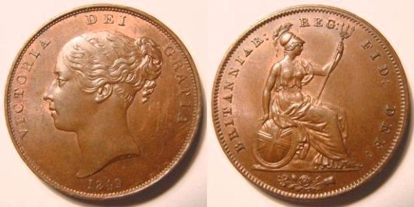 1 Фартинг Соединённое королевство Великобритании и Ирландии (1801-1922) Медь Виктория (1819 - 1901)