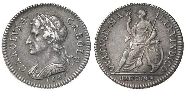 1 Фартинг Королевство Англия (927-1649,1660-1707) Серебро Карл II (1630-1685)