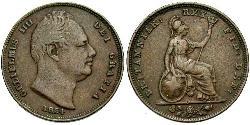 1 Фартінг Велика Британія  Мідь Вільгельм IV (1765-1837)