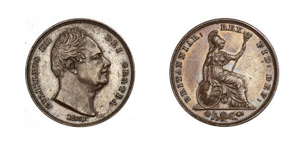 1 Фартінг Велика Британія  Мідь Вільгельм IV (1765-1837)