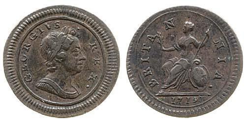 1 Фартінг Королівство Великобританія (1707-1801) Мідь Георг I (1660-1727)