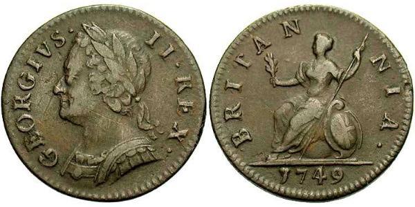 1 Фартінг Королівство Великобританія (1707-1801) Мідь Георг II (1683-1760)