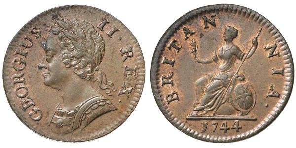1 Фартінг Королівство Великобританія (1707-1801) Мідь Георг II (1683-1760)