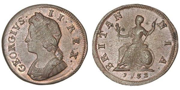 1 Фартінг Королівство Великобританія (1707-1801) Мідь Георг II (1683-1760)