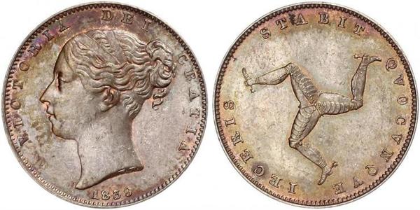 1 Фартінг Острів Мен Мідь Вікторія (1819 - 1901)